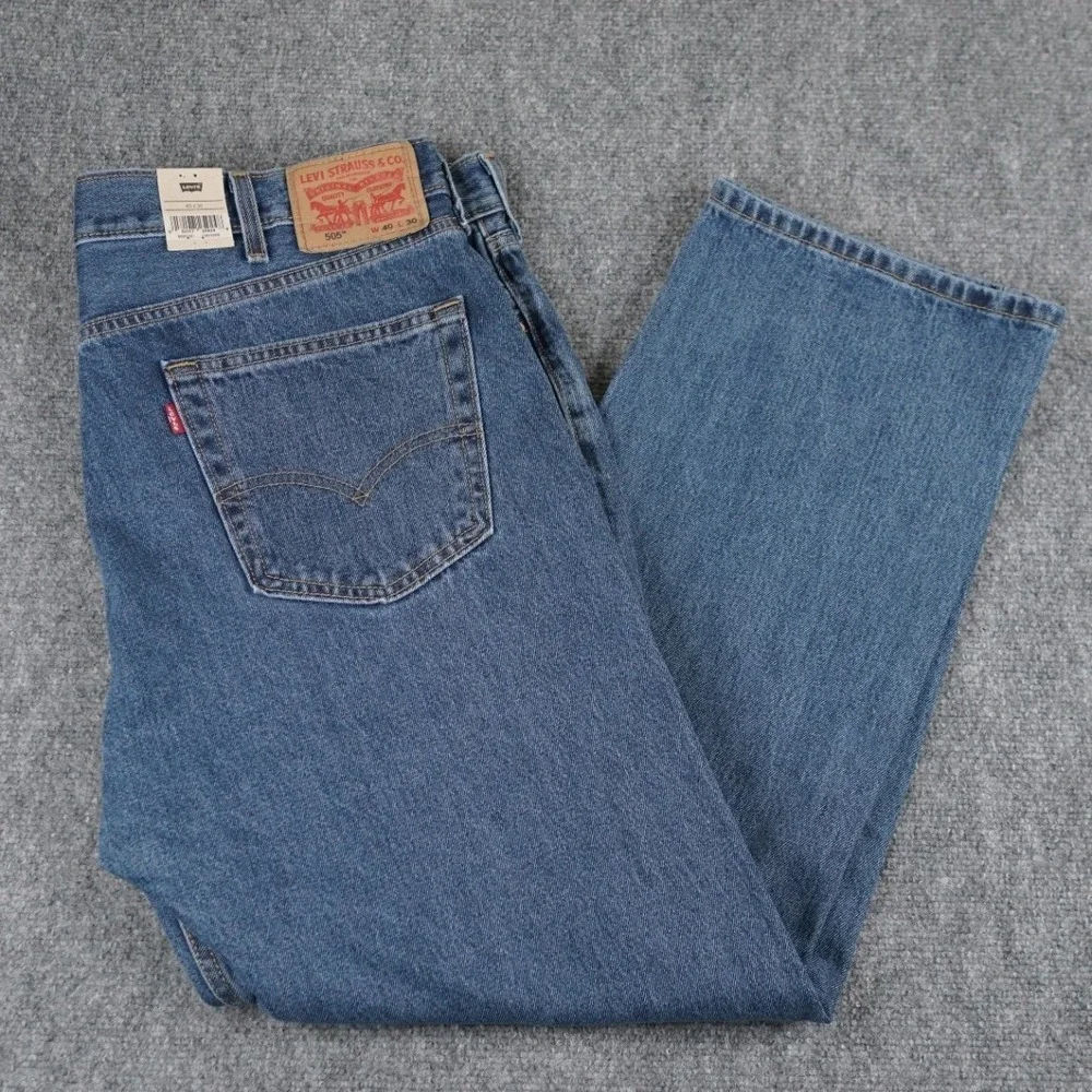 Levi's‎ 505 Regular Fit Jeans Mens 40x30 Blue Straight Leg Denim Pants